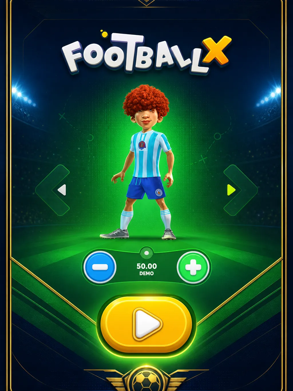 Football X Demo kostenlos starten - Bildschirm mit virtuellem Guthaben
